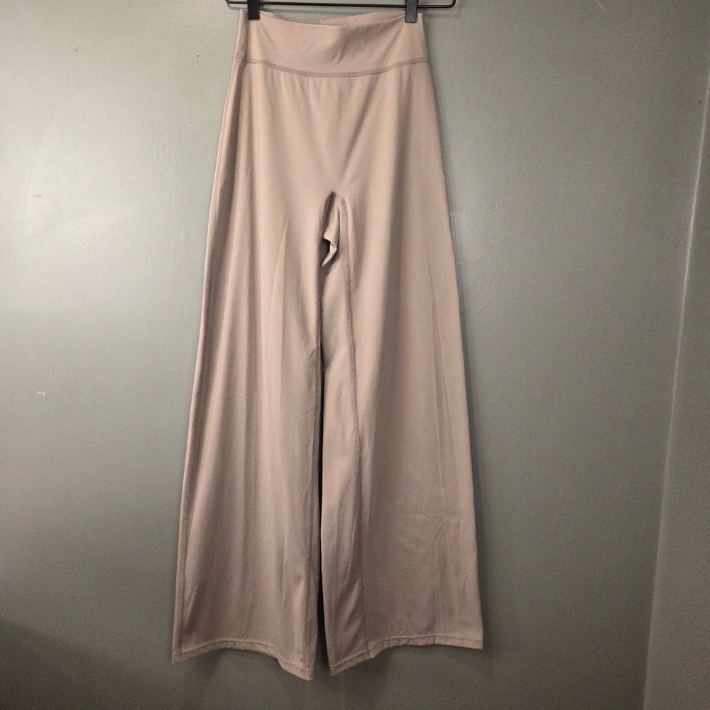 OQQ Women's High Waist Straight Leg Leggings Size M Tan Taupe Yoga Pants